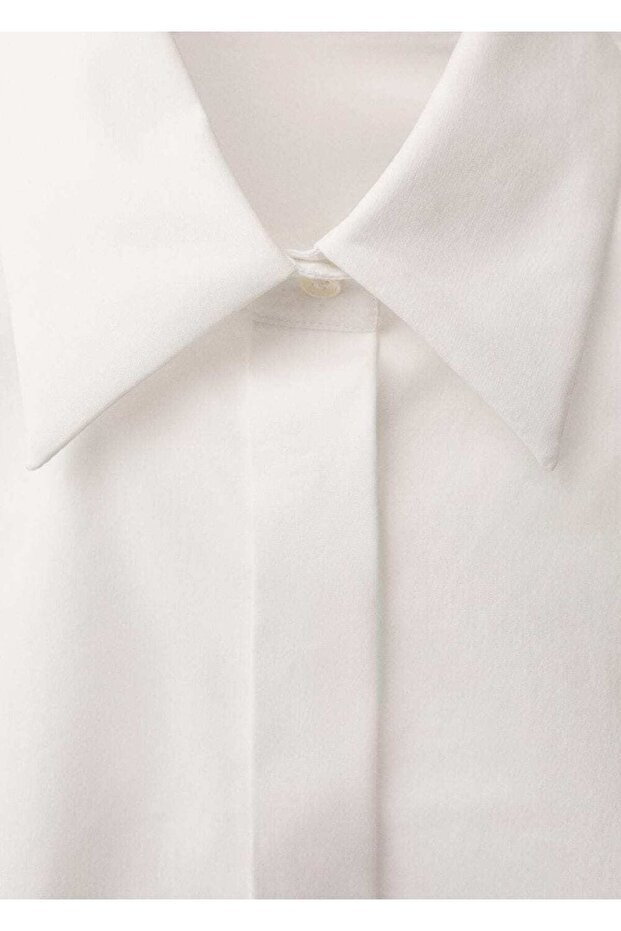 Bedene oturan poplin gömlek - 5