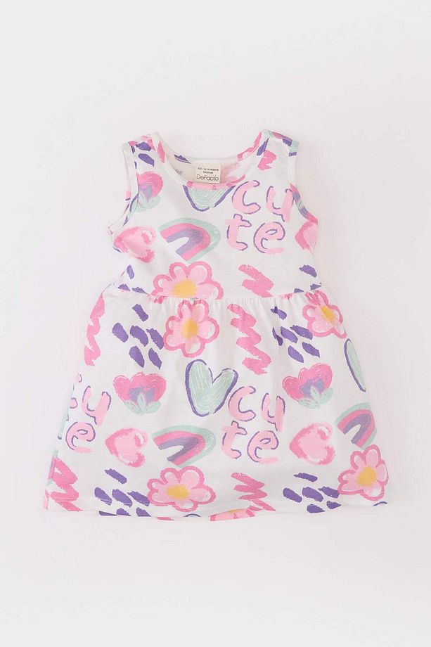 Kız Bebek Desenli Kolsuz Yazlık Elbise C0074a525hs - 1