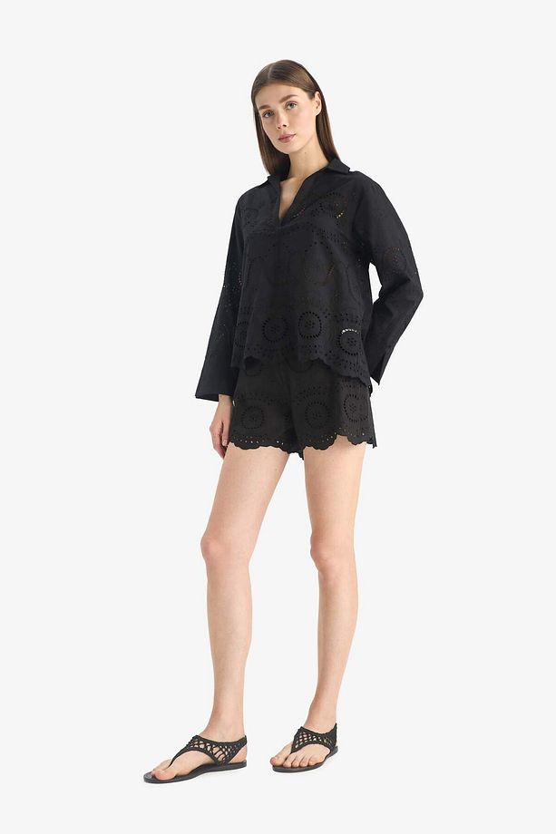Regular Fit Brode Plaj Şortu-Fall in Love E0599AX25SM - 4