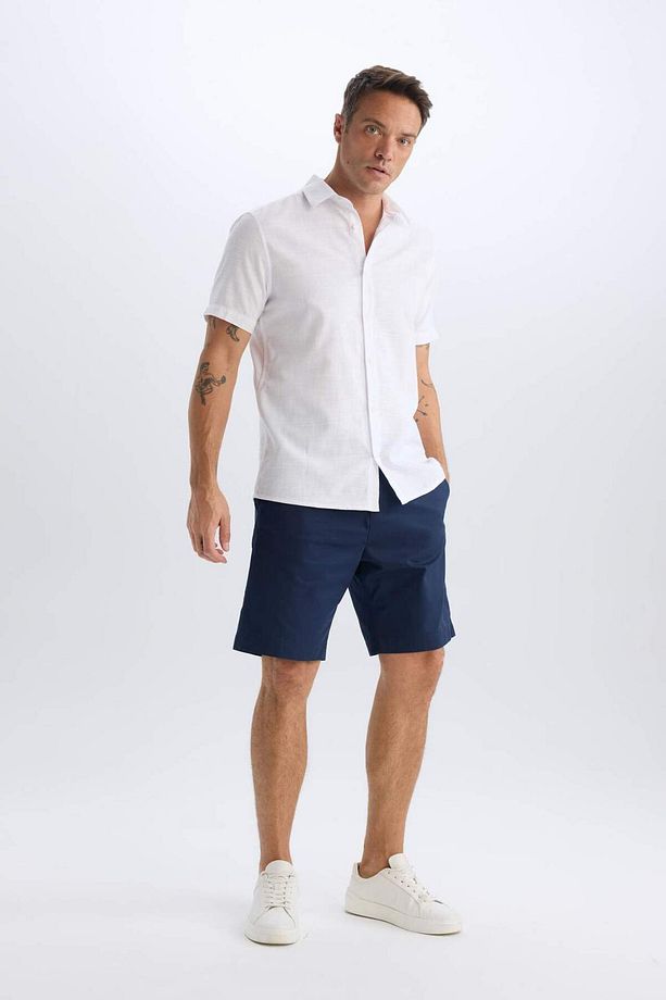 %100 Pamuk Regular Fit Gabardin Bermuda Şort C7684AX25SP - 6