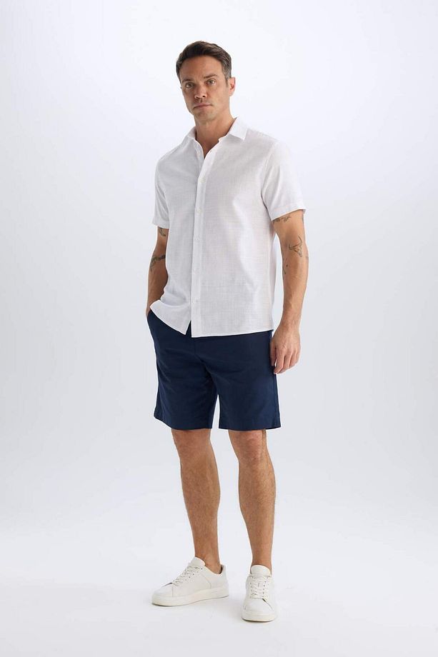 %100 Pamuk Regular Fit Gabardin Bermuda Şort C7684AX25SP - 4