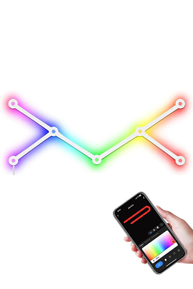 مجموعة شريط إضاءة LED RGB الهندسية المترابطة، تدعم البلوتوث والاتصال بالتطبيق