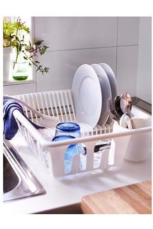 Plastic Dish Drainer, White - 2