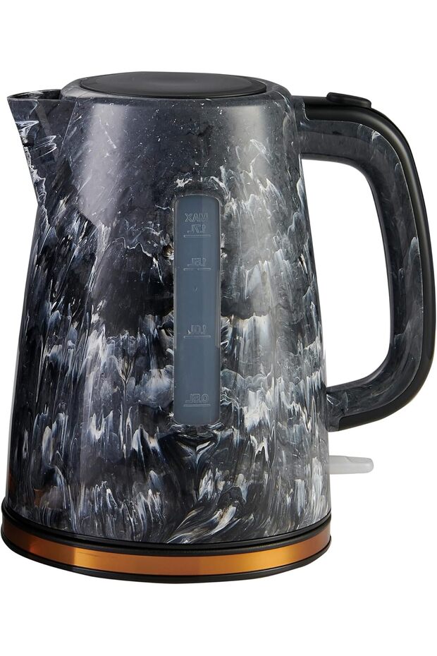 Marble Effect Electric Kettle, 2200W, 1.7L, Black Marble