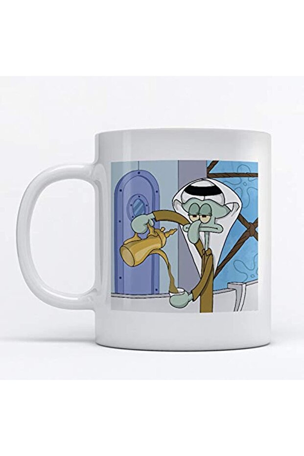 Coffee Mug with Squidward Design from SpongeBob Series for Coffee and Tea, 350ml Ceramic