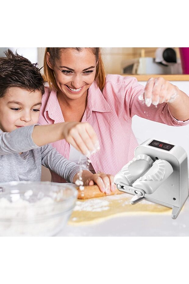 Automatic Electric Dumpling Maker by ICV V, Adjustable & Easy to Operate, with Spoon and Brush, Whit - 2