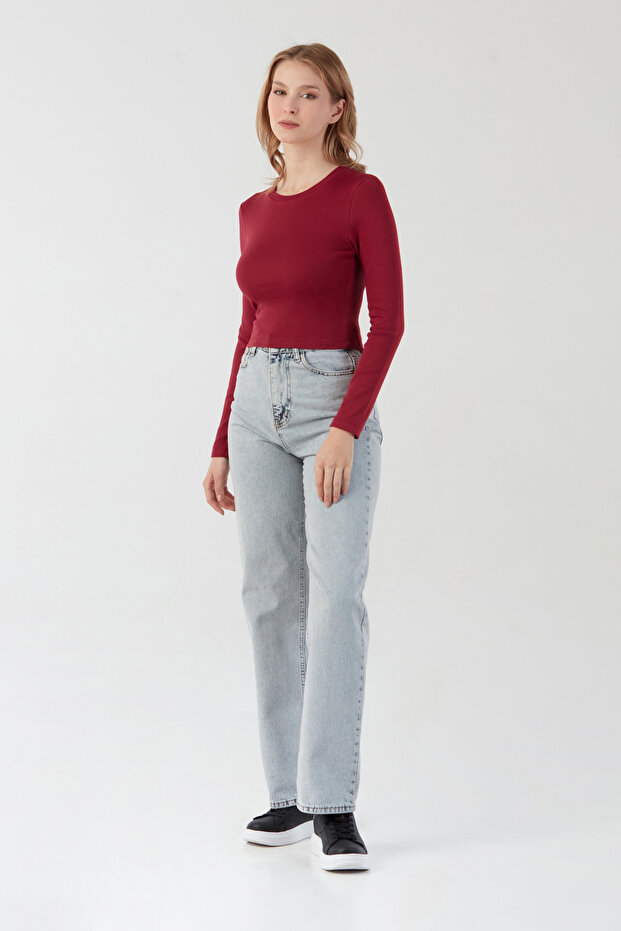 Body Crop Basic Crew cu mânecă lungă - 2