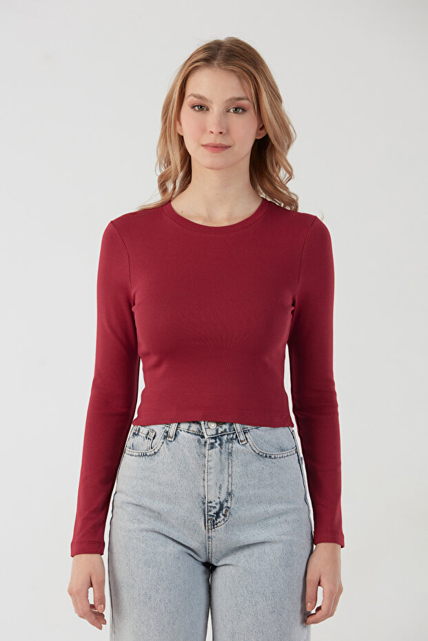 Body Crop Basic Crew cu mânecă lungă - 6