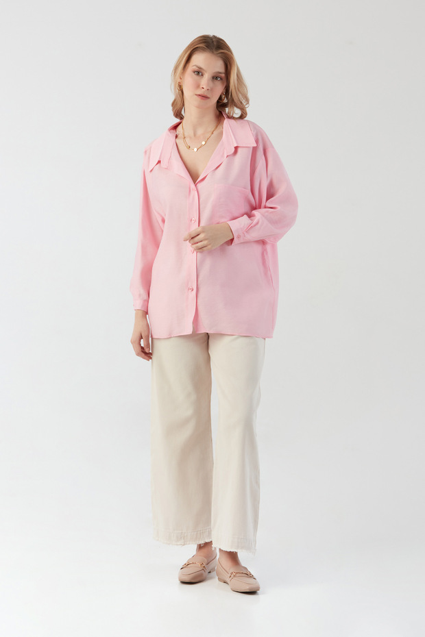 Basic Cepli Salaş Şifon Gömlek - 2