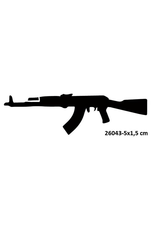 Minimal Ak 47 Keleş Silah Geçici Dövme Şablonu - 1