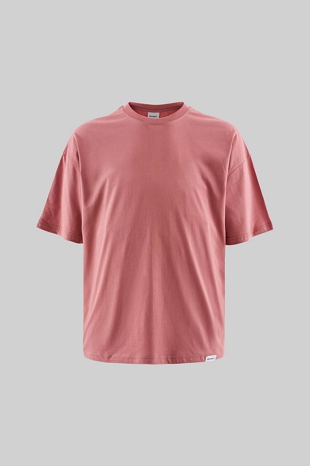 Erkek Basic Super Pamuklu Oversize Mercan Tişört - 7