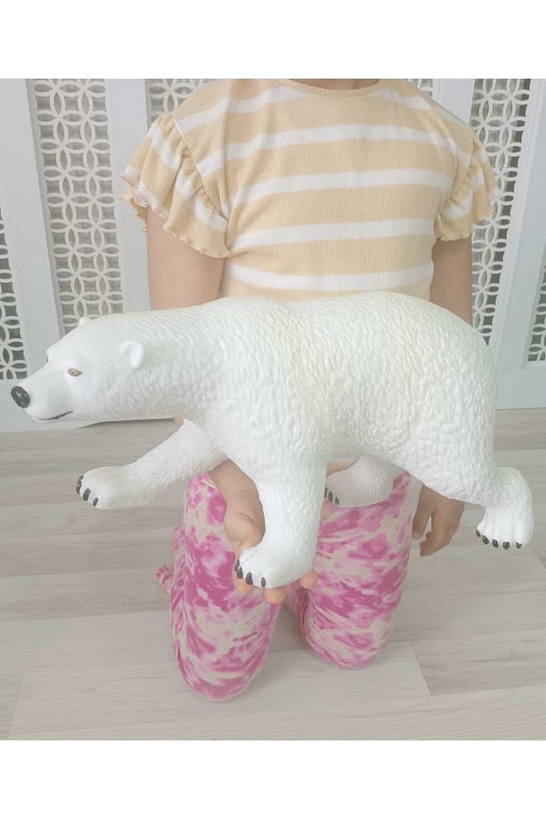 Süper Gerçekçi Dev Kutup Ayısı Figür Oyuncak Soft Yumusak Ayı Figürü 40 cm - 5
