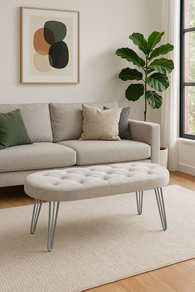 Louca Bench, Kırık Beyaz Silver - 1