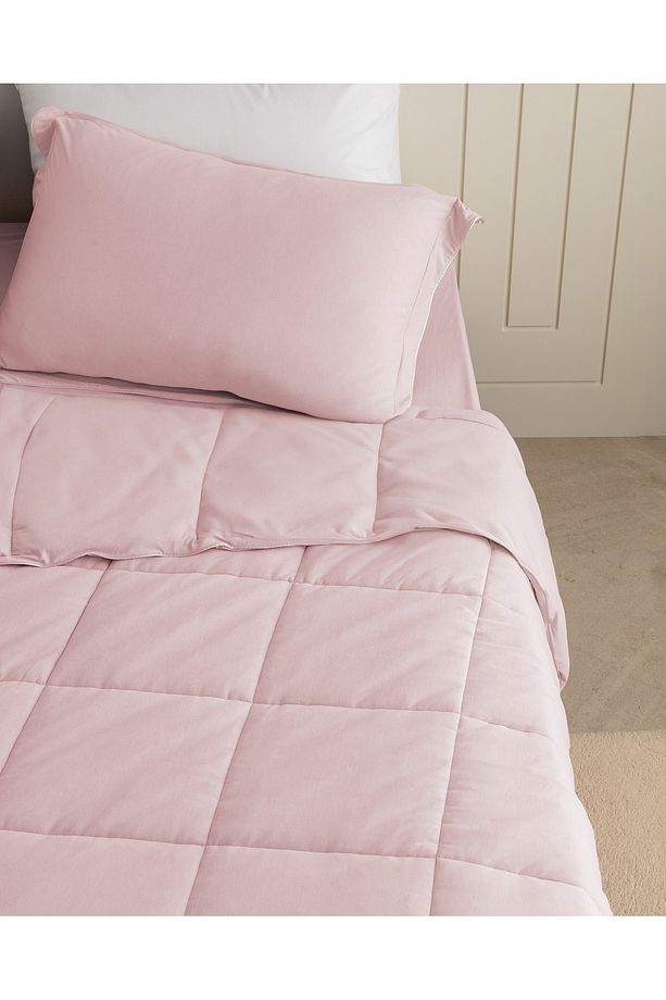 İlus Bambu Çift Kişilik Comforter Set - Pudra - 2