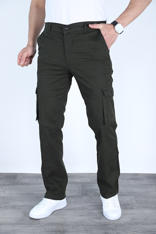 Flat Leg Cargo Pocket Linen Seasonal Trousers