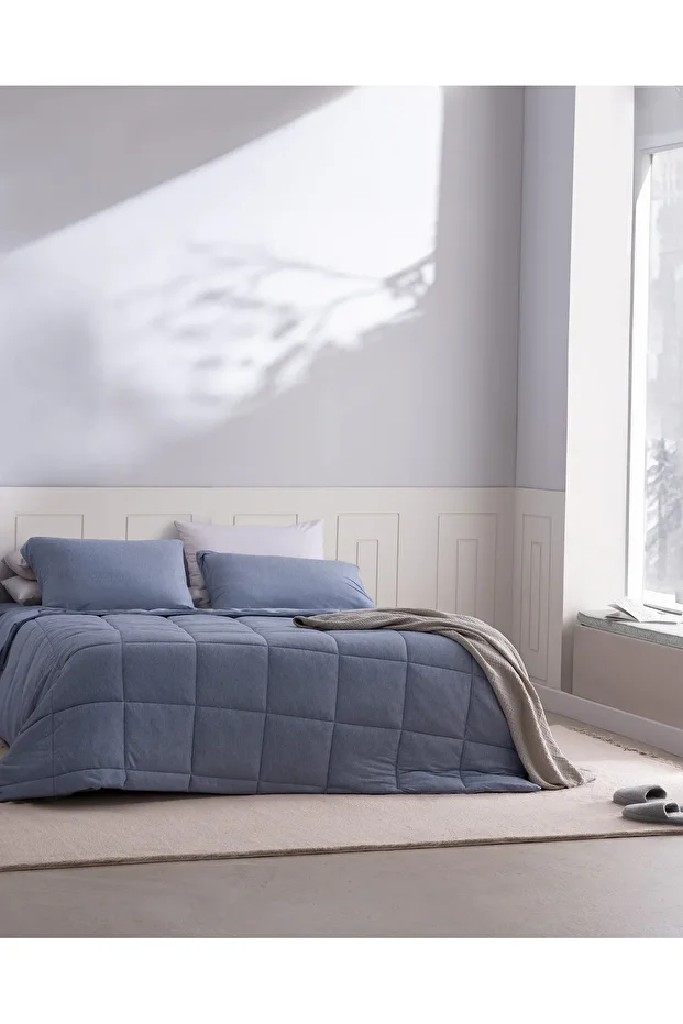 İlus Bambu King Size Comforter Set - Mavi - 1