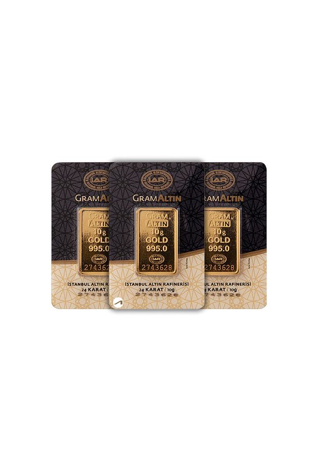 3 Adet 10 gr 24 Ayar Iar gram Altın - 1