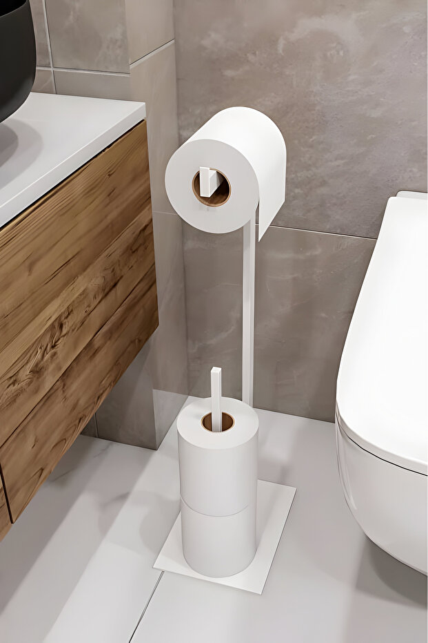 Metal Toilet Paper Rack Space-Saving Modern Minimalist Toilet Roll Holder Bathroom Organizer