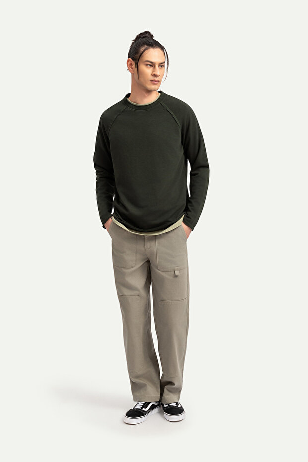 Erkek Basic Çift Taraflı Sweatshirt - Lyuga - Asphalt - 3