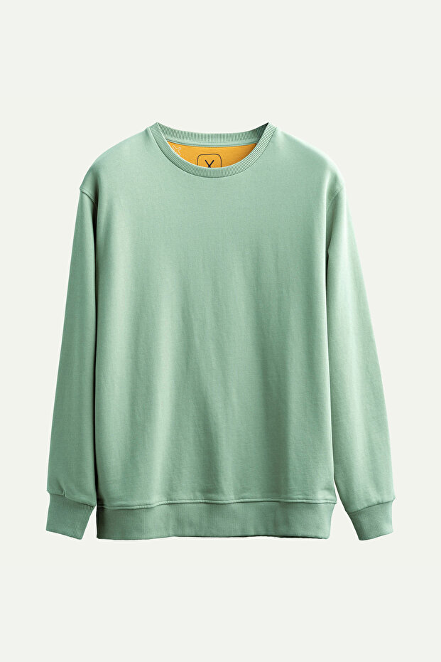 Erkek Basic Regular Sweatshirt - Ruga - Mint - 1