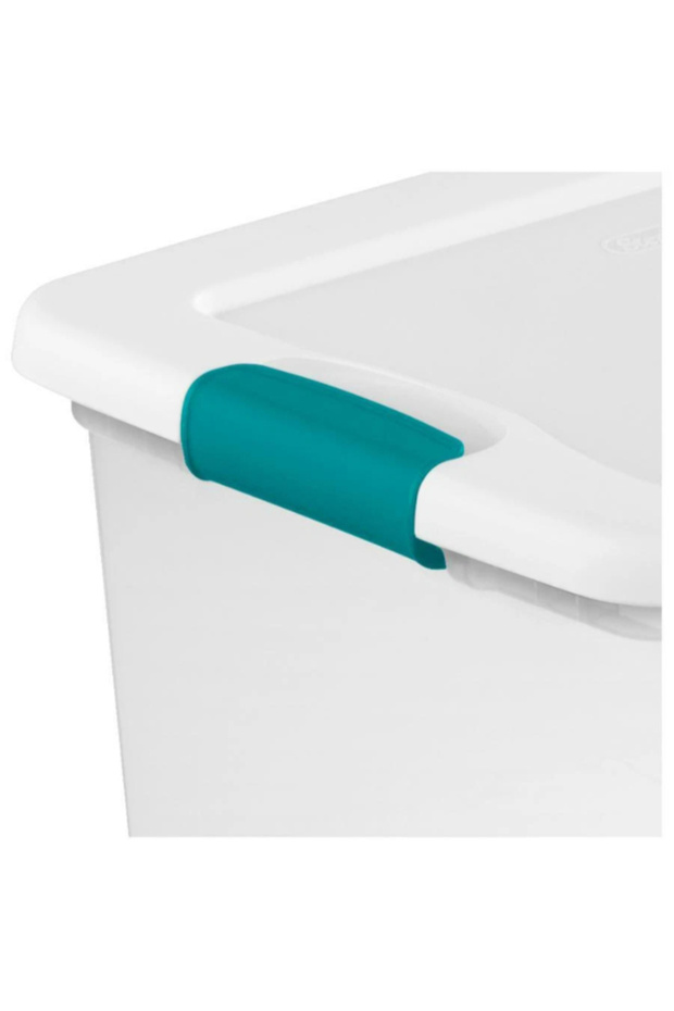 Latch Closure Rectangular Plastic Storage Box 25 Quart - 2