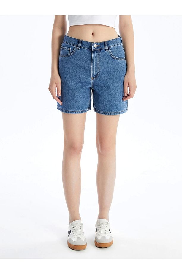 LCW Jeans Indigo Bermuda Fit Kadın Jean Şort - 4