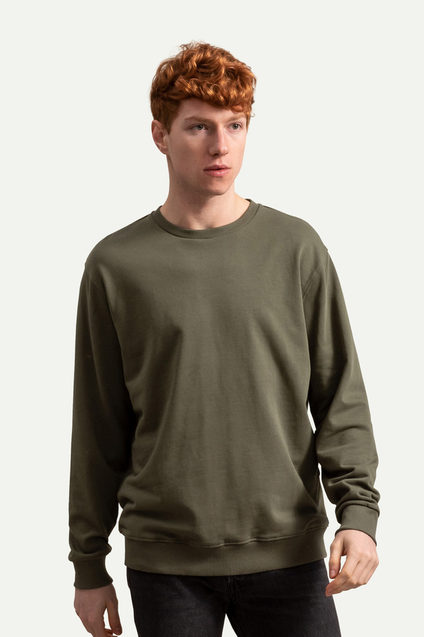 Erkek Basic Regular Sweatshirt - Ruga - Jungle - 3