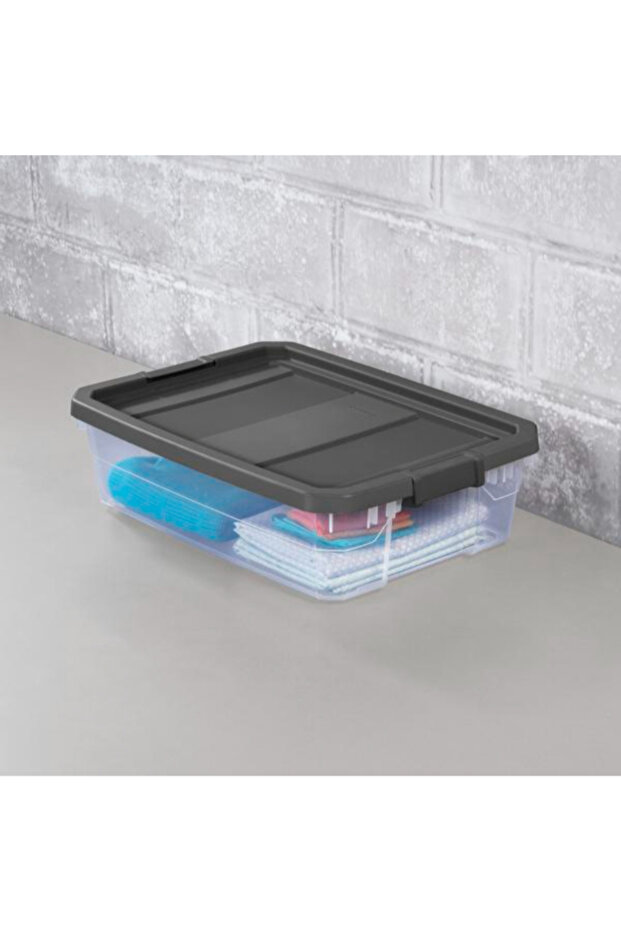 Latch Closure Modular Stacker Storage Box 40 Quart - 4