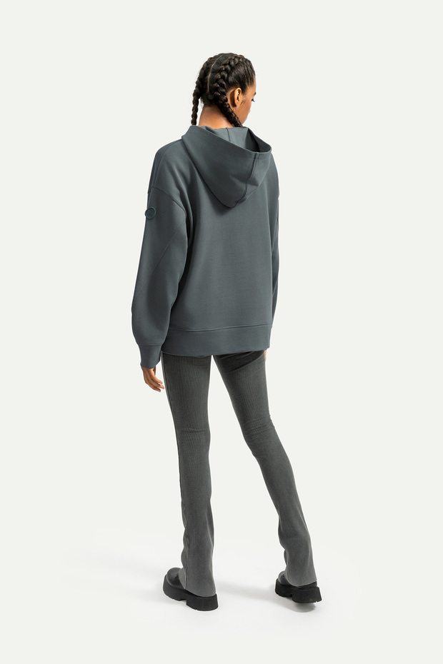 Erkek Basic Relax / Oversize Hoodie Sweatshirt - Hugraf - Storm - 7