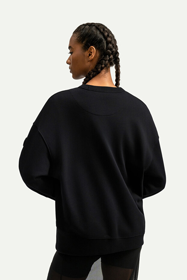 Erkek Basic Relax / Oversize Sweatshirt - Ruden - Tar - 8