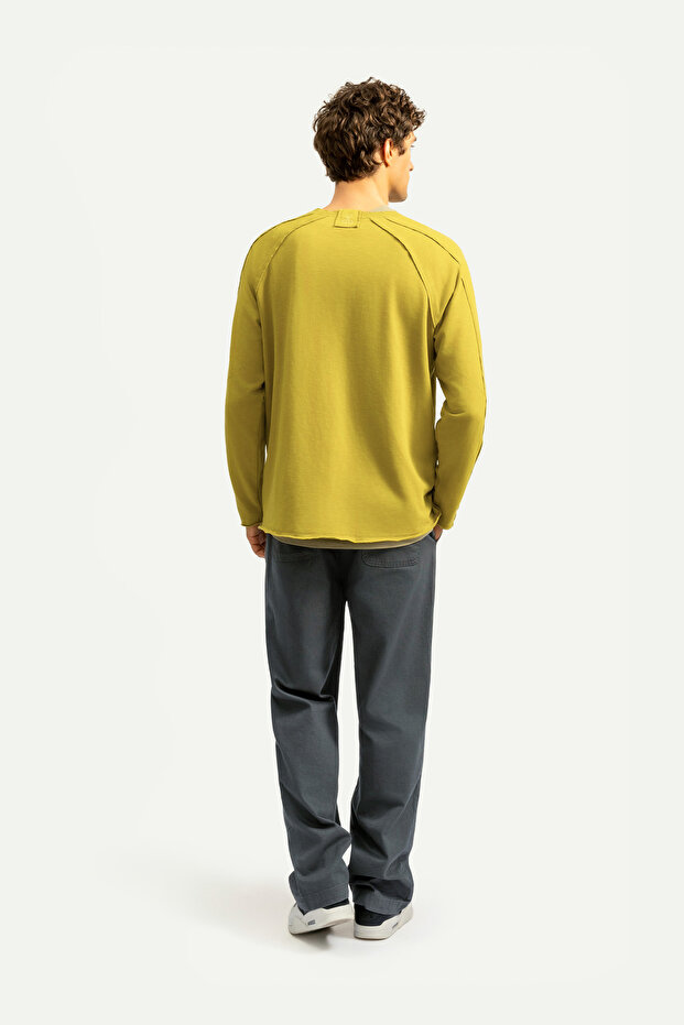 Erkek Basic Çift Taraflı Sweatshirt - Lyuga - Moss - 4