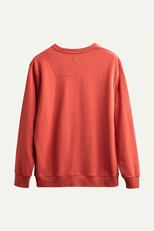 Erkek Basic Regular Sweatshirt - Ruga - Coral - 2