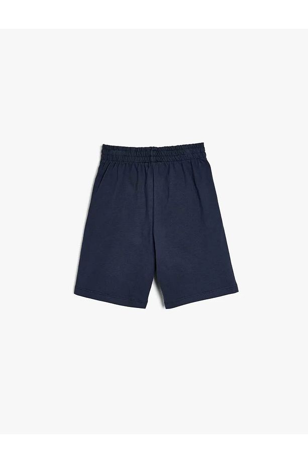 Beli Lastikli Pamuklu Basic Lacivert Erkek Çocuk Şort 5skb40077tk - 3