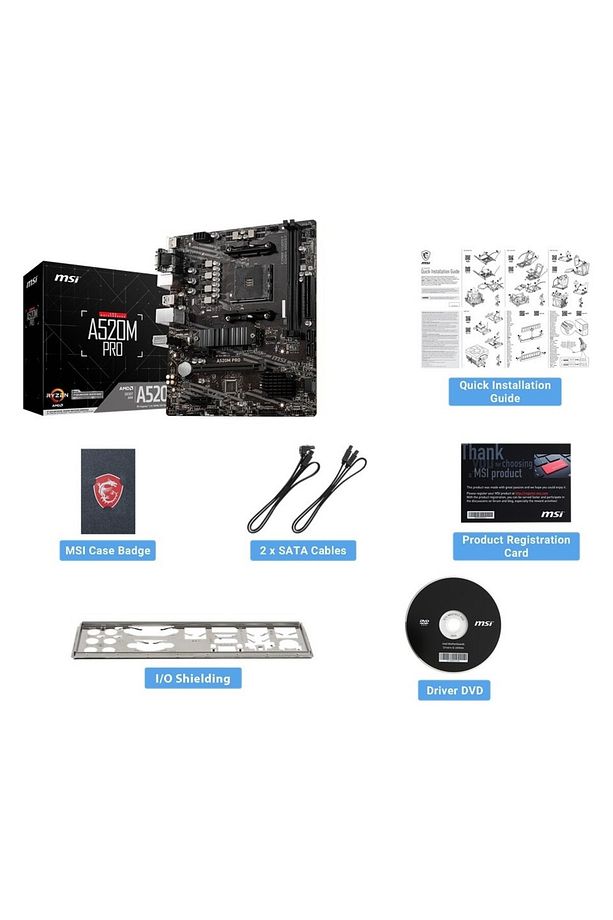 A520M Pro Amd A520 Soket Am4 Ddr4 4600 Mhz(Oc) M.2 Anakart - 2