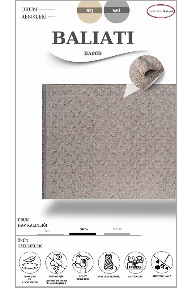 İskandinav Toz Tutmayan Halı Balıatı Ba08b - 2