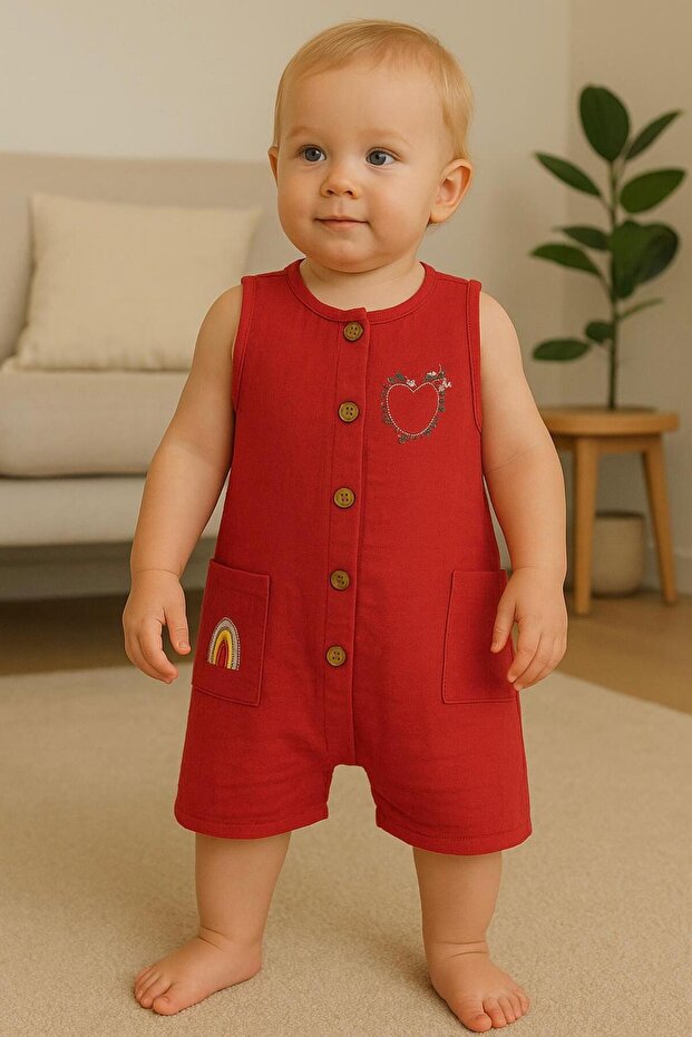 Cotton Muslin Baby Romper/ Button Closure Baby Romper/100% Cotton Muslin Romper