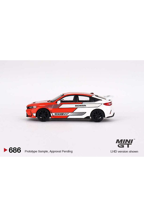 1:64 Honda Civic Type R #1 2023 Pace Car Red Model Araba - 4