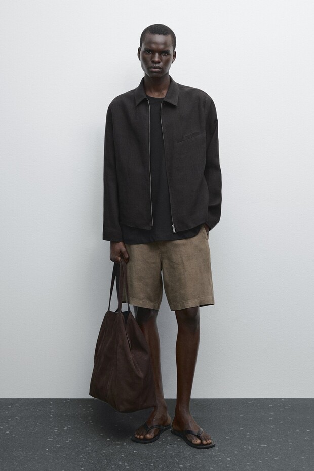 %100 keten bermuda - 1