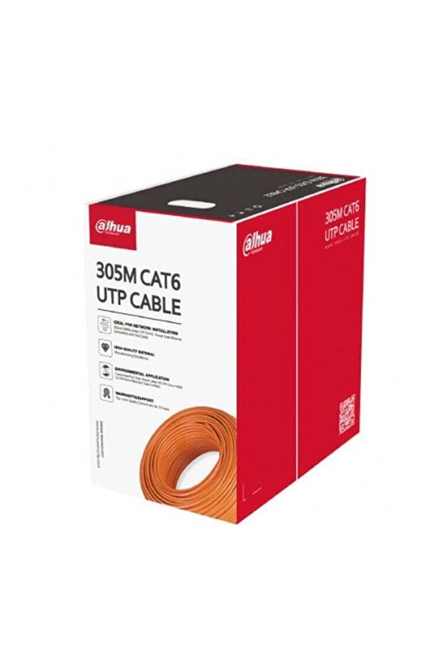 كابل UTP CAT6 داهوا تكنولوجي الاصلي البرتقالي لكاميرات المراقبة والشبكات والانترنت