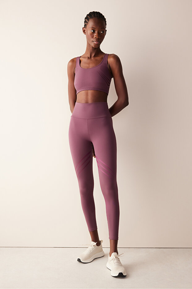 Bordo Yüksek Bel LYCRA FitSense™ Tayt - 5