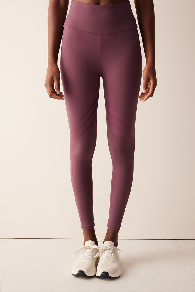 Bordo Yüksek Bel LYCRA FitSense™ Tayt - 2