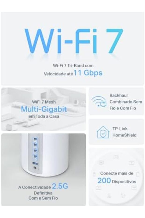 Deco BE65 | BE9300 Whole Home Mesh WiFi 7 System | 1-Pack - 3