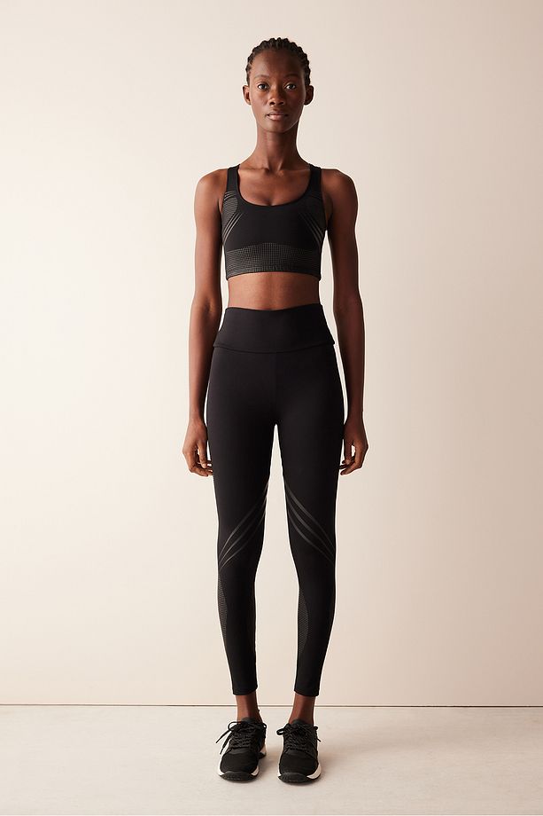 Siyah Yüksek Bel Lycra Fitsense™ Tayt - 3