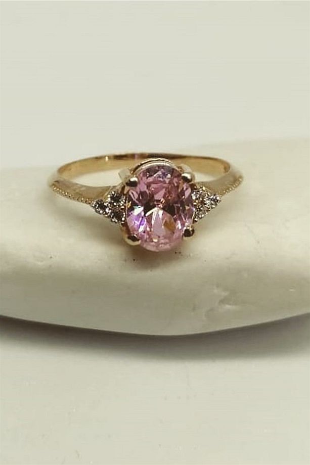 Pembe Kuvars Evlilik Teklif Yüzük - Ak761 - 1