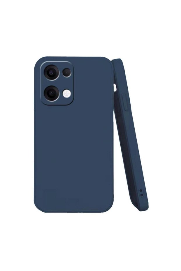 Oppo Reno 13 Compatible Silicone Case - Flexible Pastel Color Cover with Camera Protection - Navy Blue