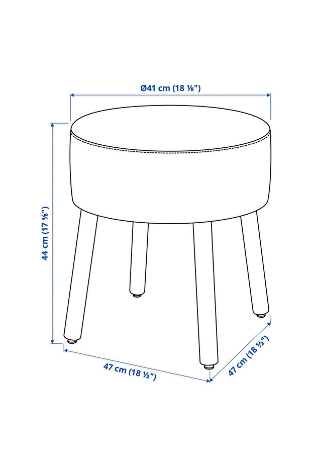 Mörtfors puf, diseröd, 47x47 cm - 6