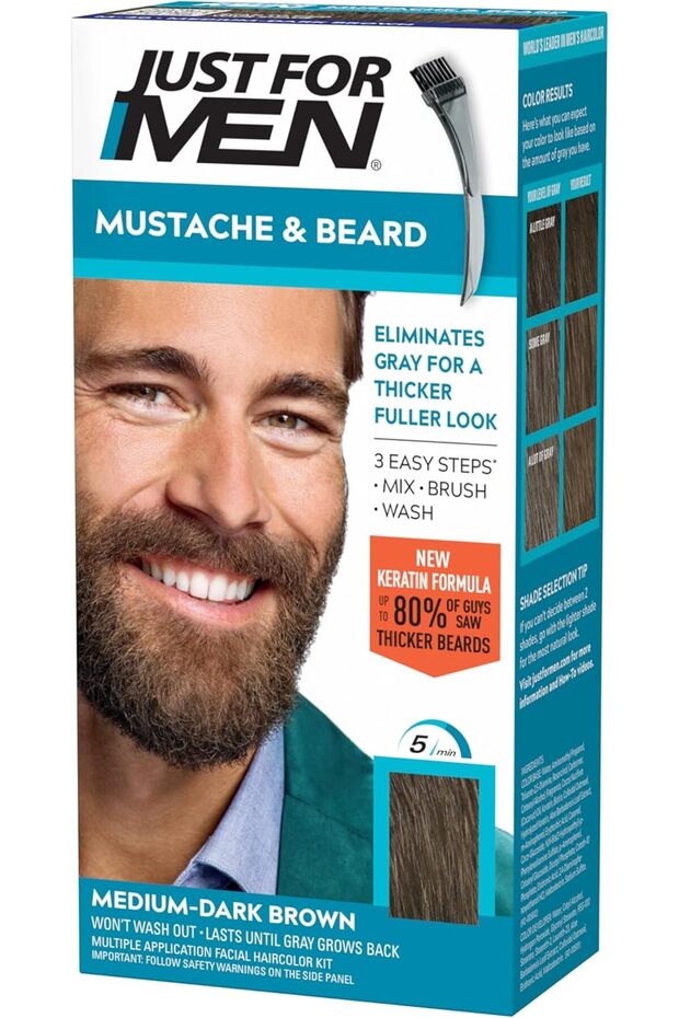 Just For Men Brush-In Color Mustache & Beard - Medium-Dark Brown