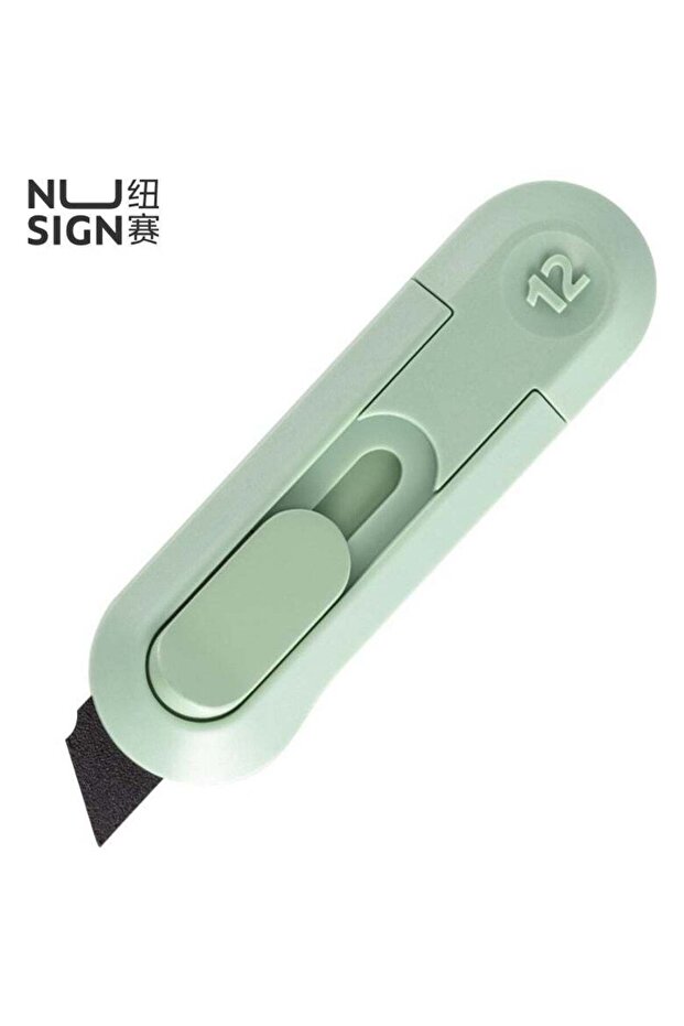 Nusign NS065T Non-Stick Teflon Utility Knife with SK5 Blade & Auto-Retract - Green