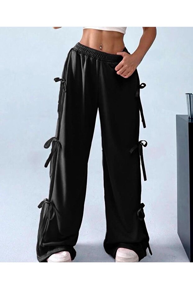 Y2K Ribbon Detail Trend Sweatpants/Pants