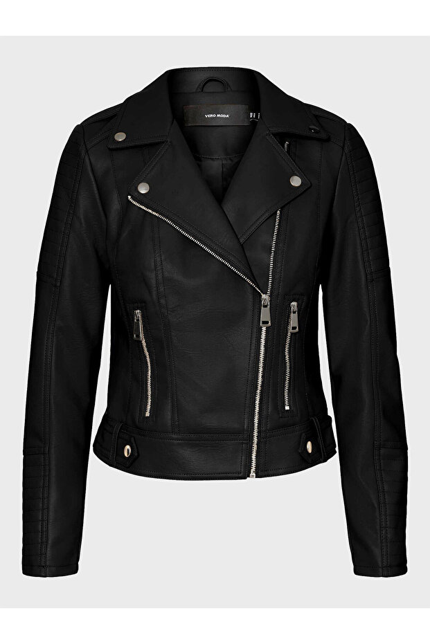 vero moda Women's Faux Leather Jacket 10228728 Black - 1